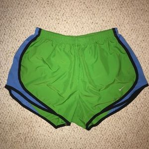 Nike green and blue dri-fit shorts
